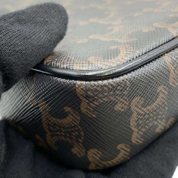 Celine Triomphe Messenger Bag Medium Shoulder Black - Picture 6 of 15